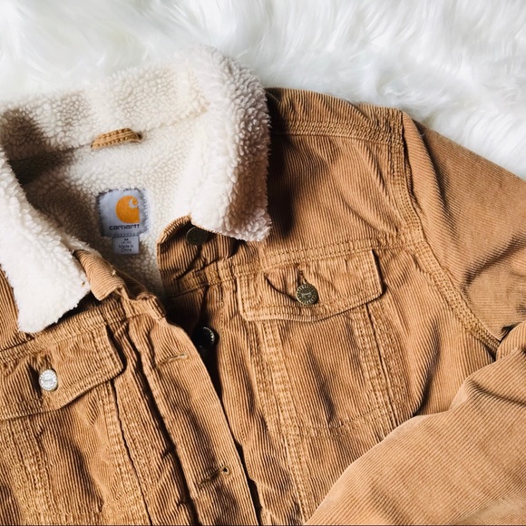 SOLD Carhartt Sherpa Corduroy Southold Jacket med - Picture 2 of 9